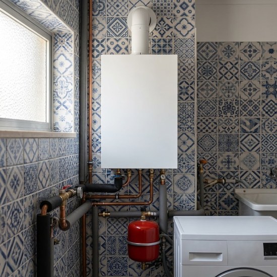 Caldeira de condensação a gás com radiadores num apartamento — Grande Lisboa