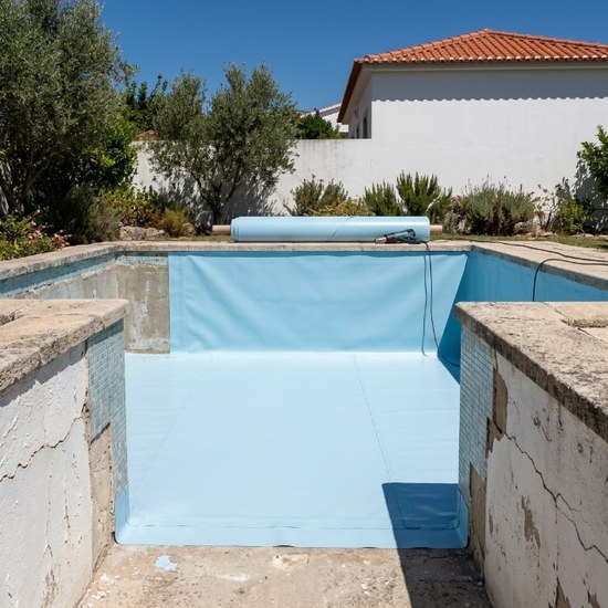 Remodelação de piscina com tela armada nova — Grande Lisboa