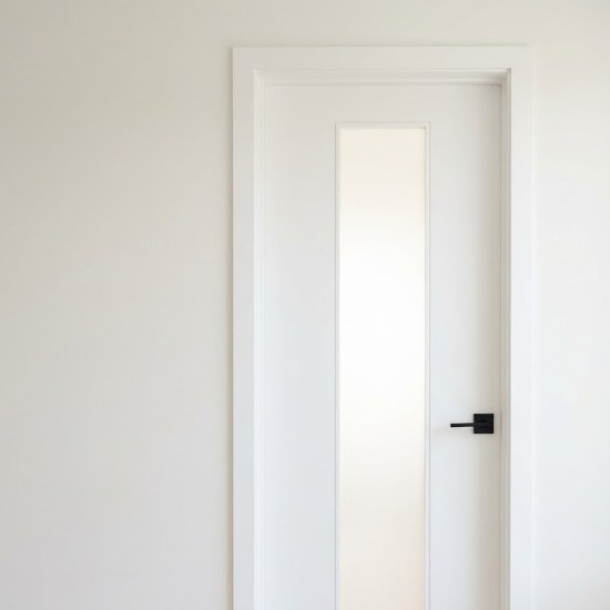 Porta interior branca com vidro fosco — Grande Lisboa